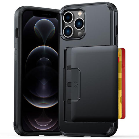 Sliding Card Slot PC Hybrid TPU Phone Case, For iPhone 15 Plus / 14 Plus, For iPhone 14, For iPhone 14 Pro, For iPhone 14 Pro Max, For iPhone 13 Pro Max / 12 Pro Max, For iPhone 13 Pro