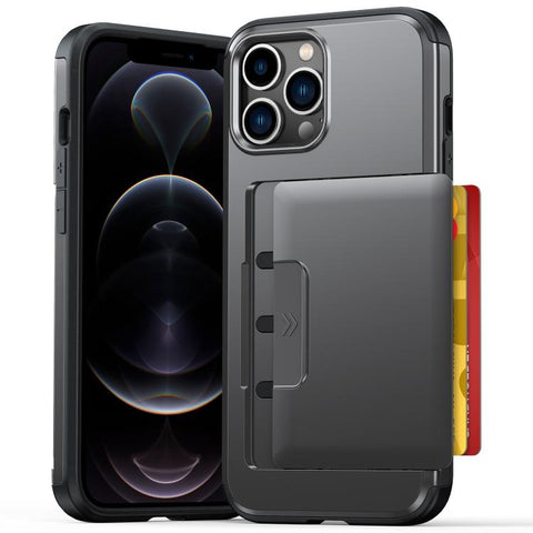 Sliding Card Slot PC Hybrid TPU Phone Case, For iPhone 15 Plus / 14 Plus, For iPhone 14, For iPhone 14 Pro, For iPhone 14 Pro Max, For iPhone 13 Pro Max / 12 Pro Max, For iPhone 13 Pro