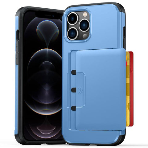 Sliding Card Slot PC Hybrid TPU Phone Case, For iPhone 15 Plus / 14 Plus, For iPhone 14, For iPhone 14 Pro, For iPhone 14 Pro Max, For iPhone 13 Pro Max / 12 Pro Max, For iPhone 13 Pro