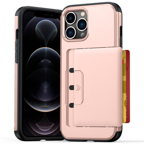 Sliding Card Slot PC Hybrid TPU Phone Case, For iPhone 15 Plus / 14 Plus, For iPhone 14, For iPhone 14 Pro, For iPhone 14 Pro Max, For iPhone 13 Pro Max / 12 Pro Max, For iPhone 13 Pro