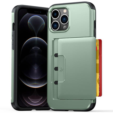 Sliding Card Slot PC Hybrid TPU Phone Case, For iPhone 15 Plus / 14 Plus, For iPhone 14, For iPhone 14 Pro, For iPhone 14 Pro Max, For iPhone 13 Pro Max / 12 Pro Max, For iPhone 13 Pro