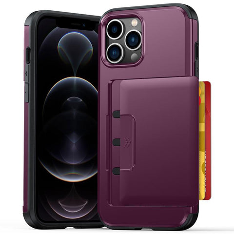 Sliding Card Slot PC Hybrid TPU Phone Case, For iPhone 15 Plus / 14 Plus, For iPhone 14, For iPhone 14 Pro, For iPhone 14 Pro Max, For iPhone 13 Pro Max / 12 Pro Max, For iPhone 13 Pro