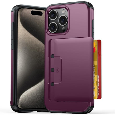Sliding Card Slot PC Hybrid TPU Phone Case, For iPhone 15 Plus / 14 Plus, For iPhone 14, For iPhone 14 Pro, For iPhone 14 Pro Max, For iPhone 13 Pro Max / 12 Pro Max, For iPhone 13 Pro