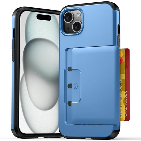 Sliding Card Slot PC Hybrid TPU Phone Case, For iPhone 15 Plus / 14 Plus, For iPhone 14, For iPhone 14 Pro, For iPhone 14 Pro Max, For iPhone 13 Pro Max / 12 Pro Max, For iPhone 13 Pro