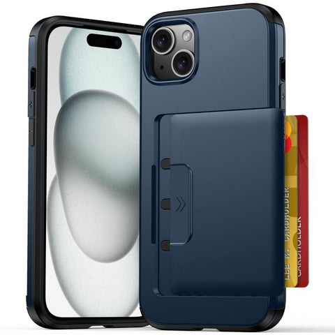 Sliding Card Slot PC Hybrid TPU Phone Case, For iPhone 15 Plus / 14 Plus, For iPhone 14, For iPhone 14 Pro, For iPhone 14 Pro Max, For iPhone 13 Pro Max / 12 Pro Max, For iPhone 13 Pro