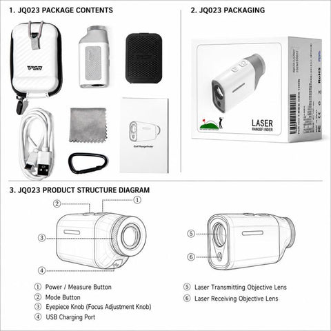 PGM JQ023 Mini Magnetic Golf Rangefinder