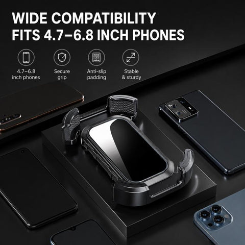 F1 Motorcycle Bicycle 360-Degree Rotating Navigation Phone Holder, Textured Handlebar Style, Mirror-Finish Handlebar Style, Textured Rearview Mirror Style, Mirror-Finish Rearview Mirror Style, Handlebar and Rearview Mirror Style