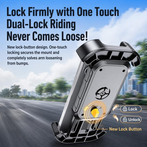 F1 Motorcycle Bicycle 360-Degree Rotating Navigation Phone Holder, Textured Handlebar Style, Mirror-Finish Handlebar Style, Textured Rearview Mirror Style, Mirror-Finish Rearview Mirror Style, Handlebar and Rearview Mirror Style
