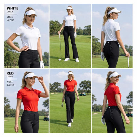 PGM YF881 Women Breathable Stretch Golf Shirt, S, M, L, XL, XXL