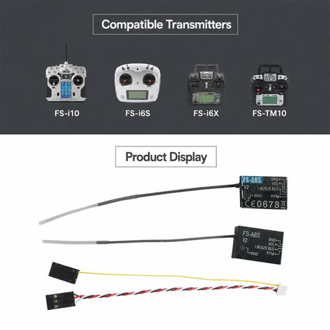 FlySky FS-A8S V2 2.4G 8CH Mini Receiver with PPM i-BUS SBUS Output