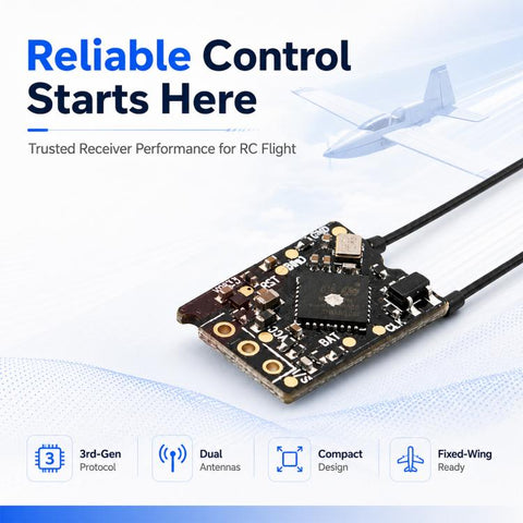 FlySky Tr8B / TMR / IN4r-GYB 3rd Generation Protocol Receiver for Model Aircraft Fixed Wings