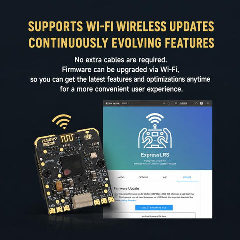FlySky PR02 ELRS Dual-Core Diversity Receiver with Dual 2.4GHz 250MW Backhaul Power TXCO, PR02