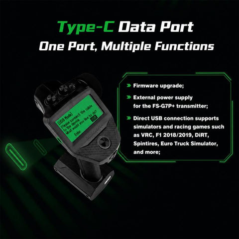 FlySky G7P+ 10CH RC Transmitter 2.4GHz 10 Channels LCD Display Remote Controller for RC Car Boat, G7P+
