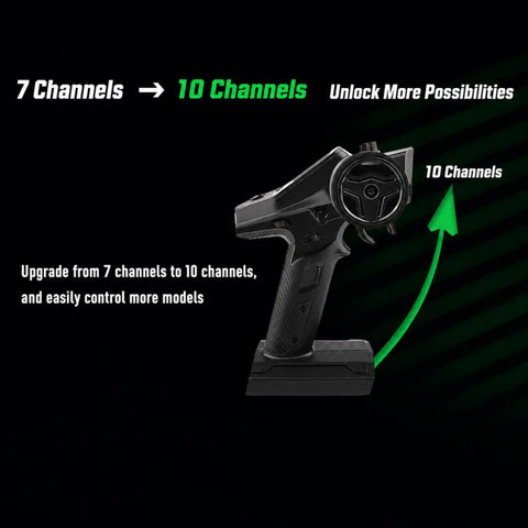 FlySky G7P+ 10CH RC Transmitter 2.4GHz 10 Channels LCD Display Remote Controller for RC Car Boat, G7P+