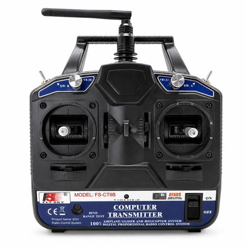 FlySky FS-CT6B 2.4GHz 6CH Radio Model RC Transmitter & R6B Receiver, CT6B+R6B