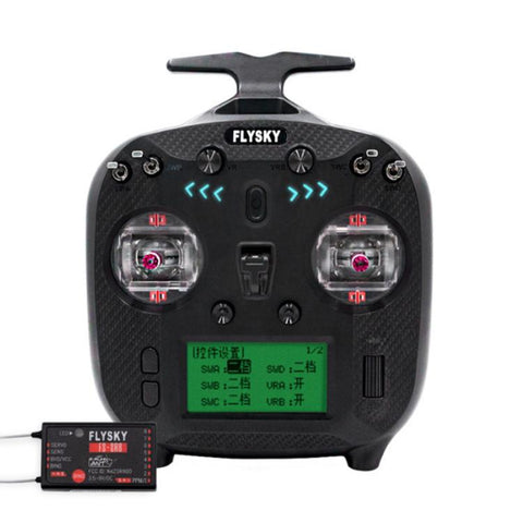 FlySky FS-ST8 LCD Screen 2.4G 8CH Transmitter for Drone / Boat / Car Model, Standard Left with SR8 Receiver, Upgraded Left with SR8A Receiver