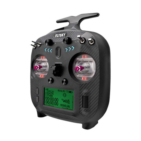 FlySky FS-ST8 LCD Screen 2.4G 8CH Transmitter for Drone / Boat / Car Model, Standard Left with SR8 Receiver, Upgraded Left with SR8A Receiver