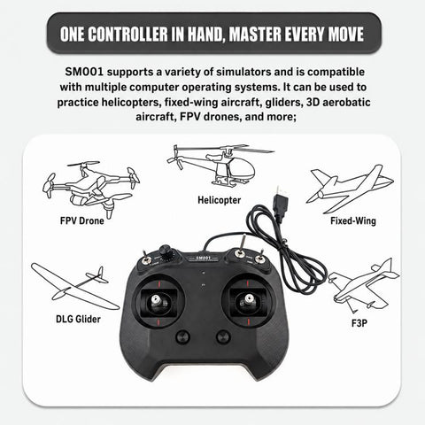FlySky FS-SM001 8CH RC Flight Simulator Controller