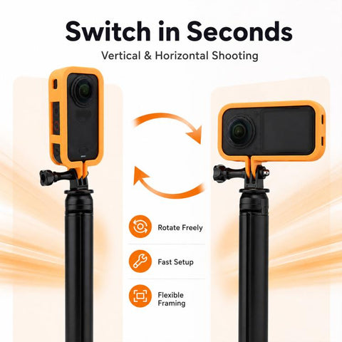 Camera Protective Frame with 1/4 Screw Mount, For Insta360 X6