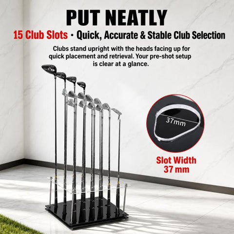 PGM ZJ021 Acrylic 15-Slot Golf Club Rack