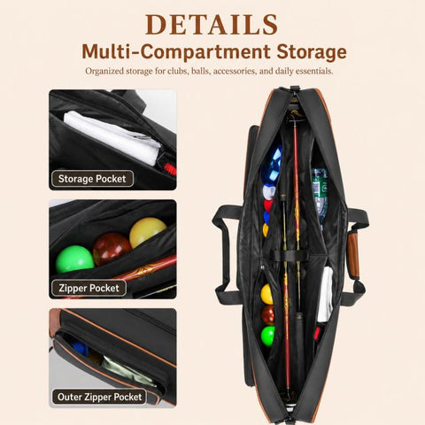 PGM QIAB039 Lightweight Large-Capacity Water-Repellent Park Golf Club Bag