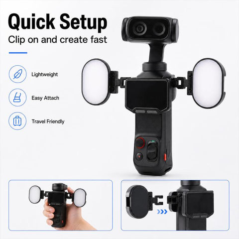 Mini LED Fill Light 360 Rotation Adjustable Color Temperature Light, For Insta360 Luna Ultra