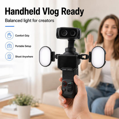 Mini LED Fill Light 360 Rotation Adjustable Color Temperature Light, For Insta360 Luna Ultra