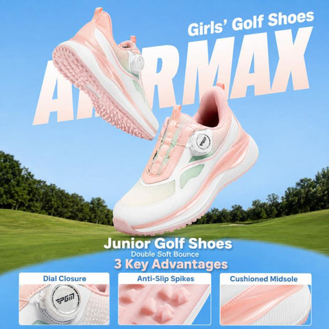 PGM XZ475 Girls High-Rebound Cushioned Breathable Non-Slip Golf Shoes, 31, 32, 33, 34, 35, 36, 37, 38