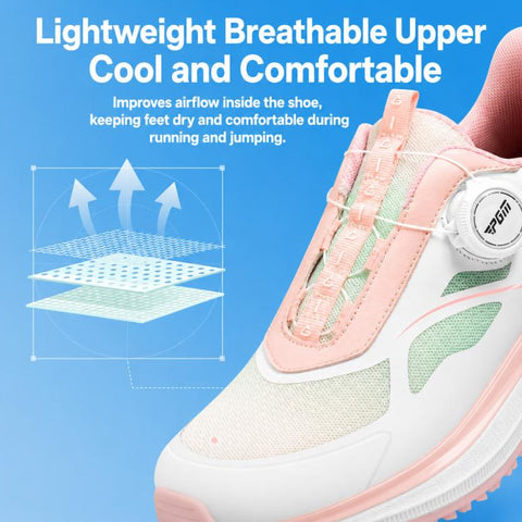 PGM XZ475 Girls High-Rebound Cushioned Breathable Non-Slip Golf Shoes, 31, 32, 33, 34, 35, 36, 37, 38