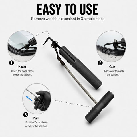Plastic Version Car Windshield Rubber Cutting Knife, Auto Glass Removal Tool