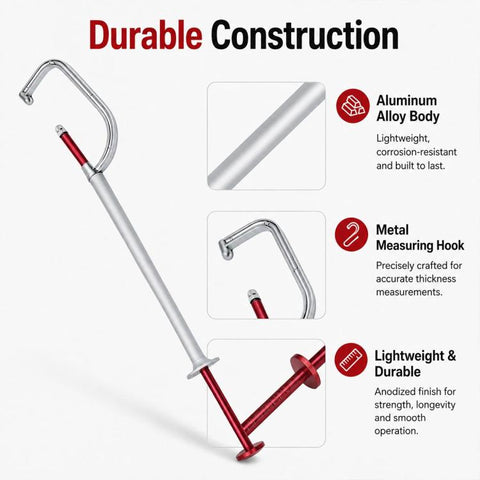No-Removal Brake Disc Thickness Gauge, Car Brake Rotor Thickness Measuring Tool