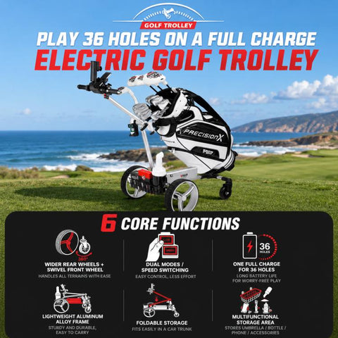 PGM QC010 Dual-Mode Foldable Electric Golf Push Cart