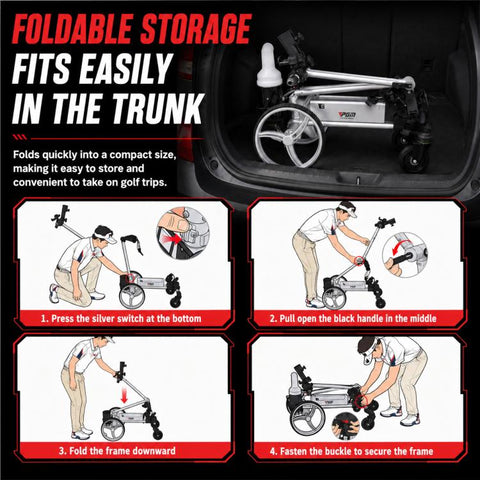 PGM QC010 Dual-Mode Foldable Electric Golf Push Cart