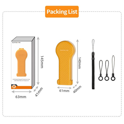 Sunnylife Bulb-Shaped Shock-proof Protective Cover with Filter Box, For DJI Osmo Pocket 4 / 3