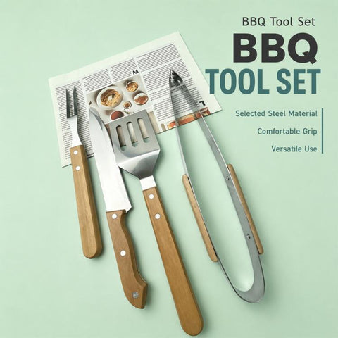 LsCook Portable Stainless Steel BBQ Tools with Carrying Bag, 2 PCS/Set, 3 PCS/Set, 4 PCS/Set