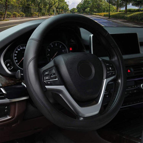 Car Microfiber Leather Steering Wheel Cover, Diameter: 38cm, with Inner Ring, without Inner Ring