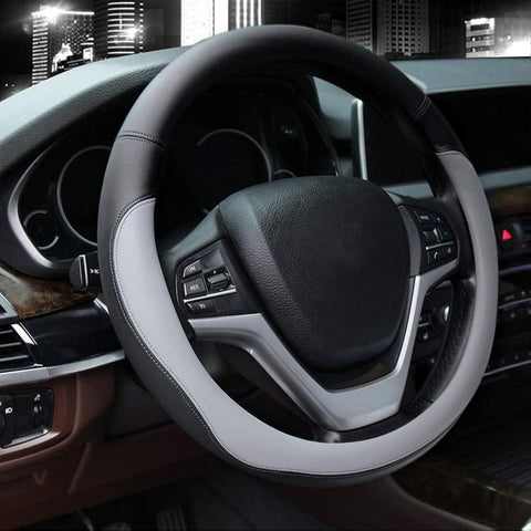 Car Microfiber Leather Steering Wheel Cover, Diameter: 38cm, with Inner Ring, without Inner Ring