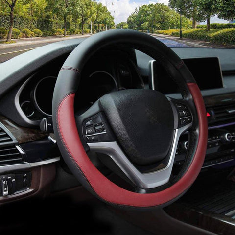 Car Microfiber Leather Steering Wheel Cover, Diameter: 38cm, with Inner Ring, without Inner Ring