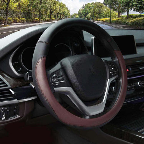 Car Microfiber Leather Steering Wheel Cover, Diameter: 38cm, with Inner Ring, without Inner Ring
