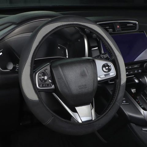 Car Microfiber Leather Steering Wheel Cover, Diameter: 38cm, with Inner Ring, without Inner Ring