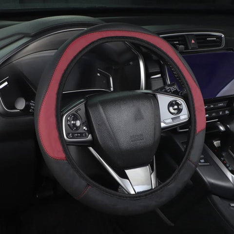 Car Microfiber Leather Steering Wheel Cover, Diameter: 38cm, with Inner Ring, without Inner Ring