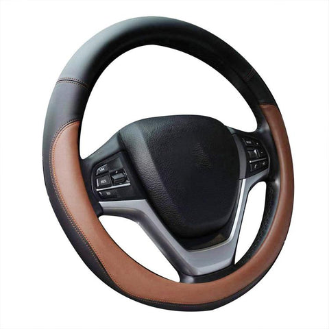 Car Microfiber Leather Steering Wheel Cover, Diameter: 38cm, with Inner Ring, without Inner Ring