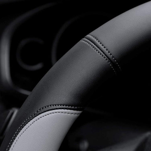 Car Microfiber Leather Steering Wheel Cover, Diameter: 38cm, with Inner Ring, without Inner Ring