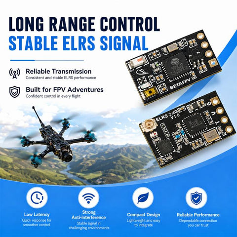 BETAFPV ELRS Nano 2.4GHz Receiver for FPV Racing Drones, Length: 46mm, ELRS Nano