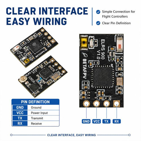 BETAFPV ELRS Nano 2.4GHz Receiver for FPV Racing Drones, Length: 46mm, ELRS Nano