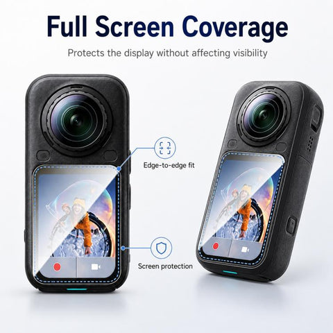 10 PCS/Box Full-coverage Action Camera High-definition Screen Protector, For Insta 360 X6, For Insta 360 X5 / X4