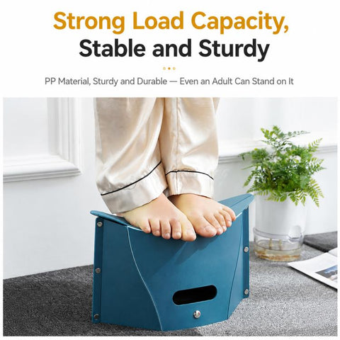Portable Foldable PP Card Stool with Storage Basket