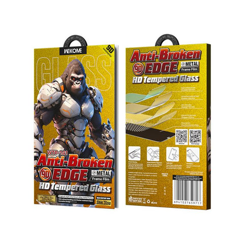 WK WTP-141 Armor King Shield Shatter-Resistant Metal 9D Curved HD Tempered Glass Film, For iPhone 18 Pro Max / 17 Pro Max, For iPhone 17 / 17 Pro / 16 Pro