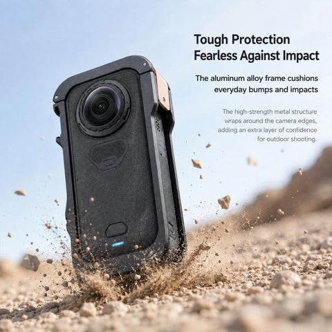 Aluminum Alloy Rabbit Cage Frame Quick-Release Protective Cover, For Insta360 X6