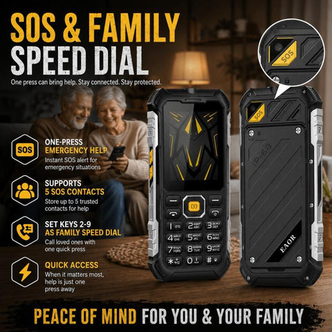 HP220 IP68 Rugged Feature Phone 2.4-inch MTK6261D Processor Supports Dual SIM 2G, 2G
